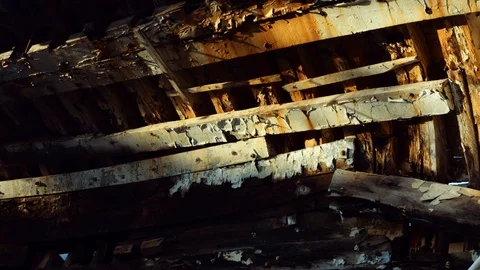 Shadow moving slowly over an old ship wreck. Stock Footage 88439451