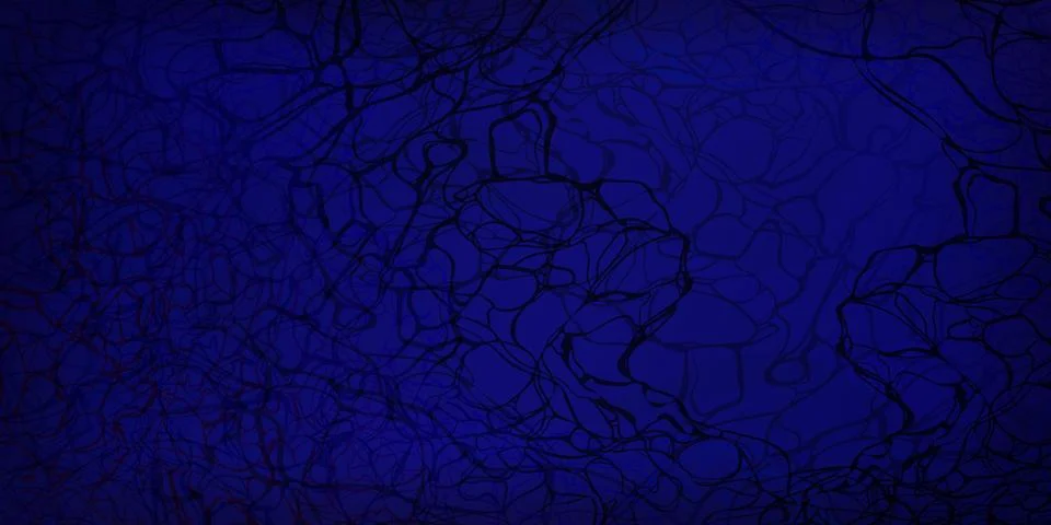 Shadow neural network in dark blue background, black nerve pattern illustration Stock Illustration