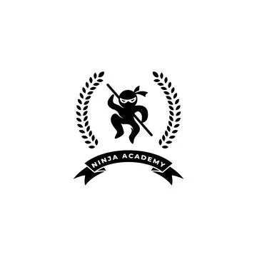 Shadow ninja with wheat logo concept. Vector illustration Stock Illustration
