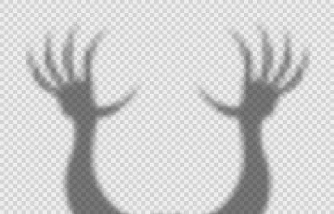 Shadow overlay effect for halloween background with scary hands with long nails. 库存插图