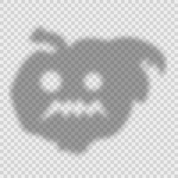 Shadow overlay effect for halloween background with scared pumpkin Stock Illustration