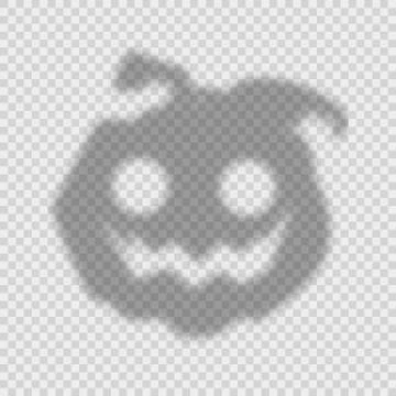 Shadow overlay effect for halloween background with smiling pumpkin with open mo 库存插图