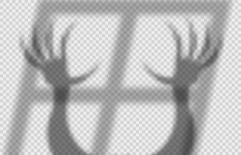 Shadow overlay effect for halloween with scary hands with long nails against  イラスト素材