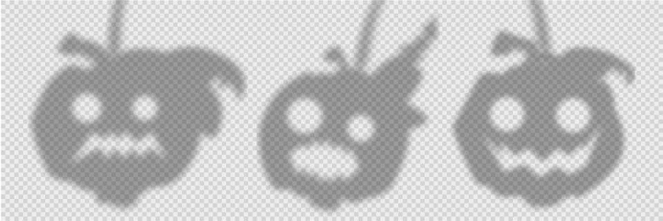 Shadow overlay effect set for halloween background with pumpkin with different e Stock Illustration