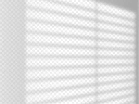 Shadow overlay effect on wall, sunlight from window jalousie, vector transparent Stock Illustration
