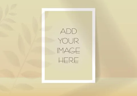 Shadow Overlay Plant Vector Mockup A4 Paper sheets Stock Illustration