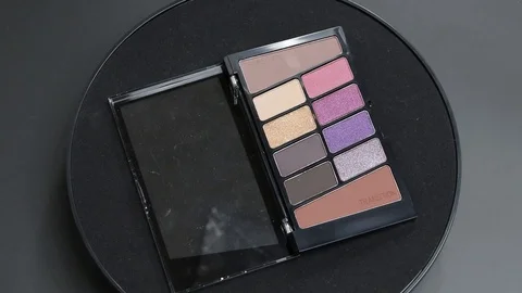 The shadow palette rotates on a stand. close-up Stock Footage 127504674