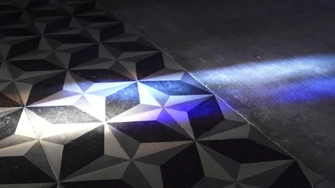 Shadow passingby blue lights in a cathedral Stock Footage 71716830
