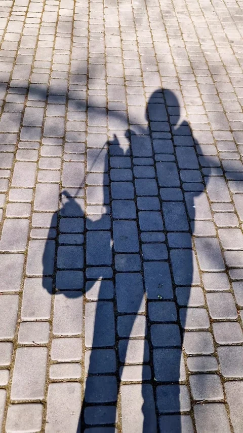 Shadow of Person Walking on Cobblestone Pavement in Bright Sunlight 스톡 동영상 339000095