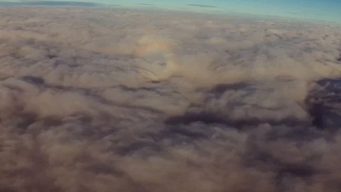 The shadow of the plane on the clouds Stock Footage 122043238