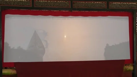 Shadow puppet show in kraton palace in Yogyakarta Java Indonesia Video stock 82082895