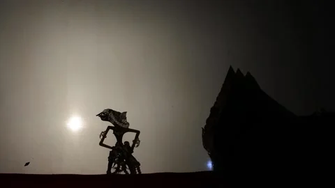 Shadow puppet show. wayang kulit HD video. javanese art tradition Stock Footage 237224053