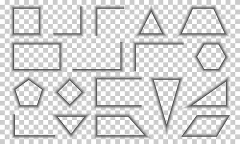 Shadow rectangle set, transparent card frame. Paper effect, banner shape, border Stock Illustration