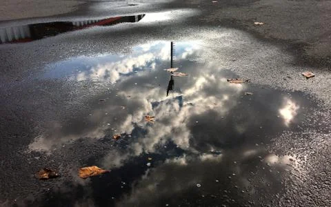 Shadow reflection stadium light pole Stock Photos