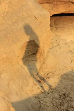 Shadow on the rock Stock Photos