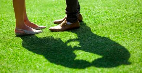 Shadow of romantically couple Stock Photos