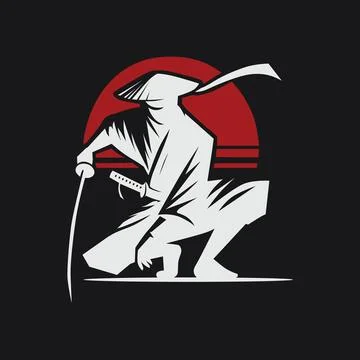 Shadow Samurai Illustration Stock Illustration