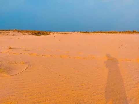Shadow in sand desert Stock Photos