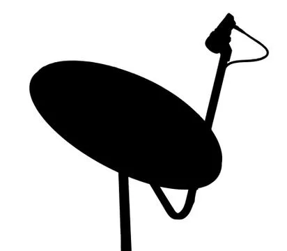 Shadow satellite on white background Stock Photos