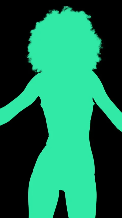 Shadow silhouette dancer in vertical Stock Footage 260599794