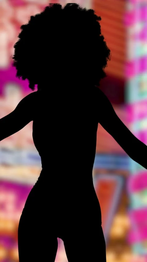 Shadow silhouette dancer in vertical Stock Footage 260599815