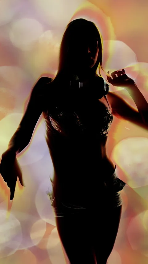 Shadow silhouette dancer in vertical Stock Footage 260606447