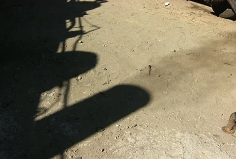 Shadow of smoke stack train Steam Engine Stock Footage 98053019