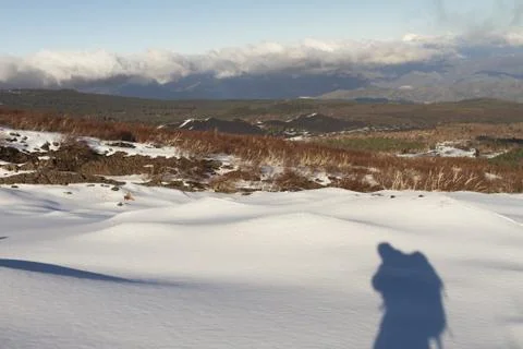 Shadow on snow Stock Photos