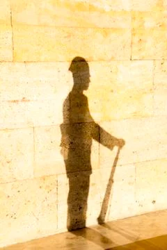 Shadow of a soldier Stock Photos