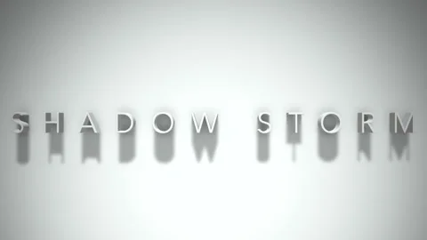 Shadow storm 3D title animation white text on a white background Stock Footage 299822609