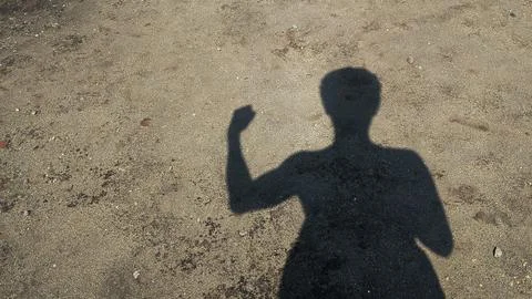 Shadow of sunbathing in the morning Stock Photos