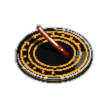 Shadow sundial pixel art vector illustration 스톡 일러스트