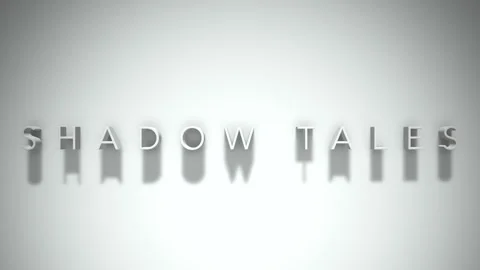 Shadow tales 3D title animation with shadows on a white background Stock Footage 298005611