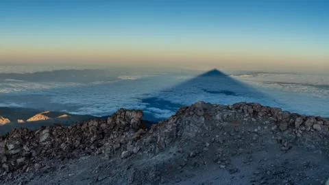 Shadow of the Teide volcano from the summit Stock-Fotos