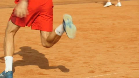 Shadow tennis player in action Stock Footage 117357750