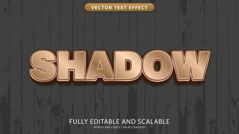 Shadow text effect editable with black wooden wall texture background Stock Illustration