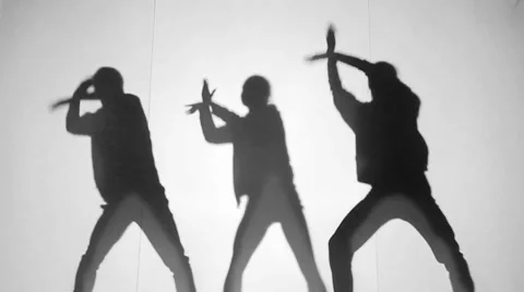 Shadow theater group performing on stage Stock Footage 54900770