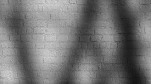 Shadow of trees on a white brick wall Stock Illustration