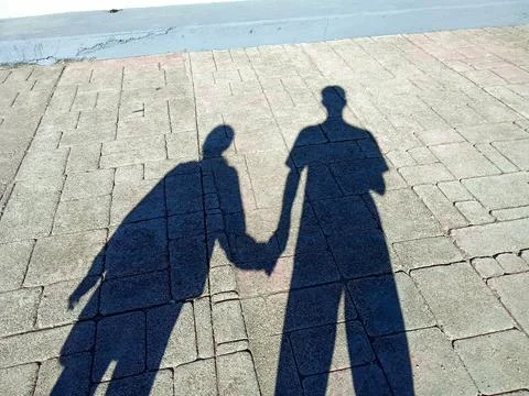 The shadow of two lovers Stock Photos