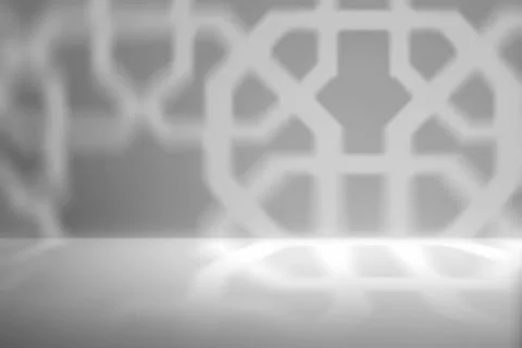 Shadow of white pattern of abstract geometric on gray background. Mock up. .. Illustrazione stock