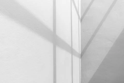 Shadow with white wall background and rough texture and surface Stock Photos