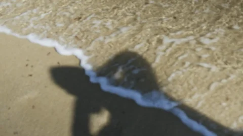 Shadow of woman on beach Stock-Footage 86510364