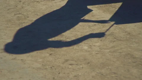 Shadow of a worker Stock Footage 263966289