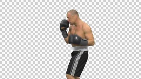 Shadowboxing, Full HD shot  (On Alpha Matte) Stock Footage 50198955