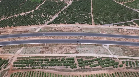 Shadowing of the long road from air Stock Footage 54317972