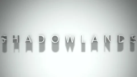 Shadowlands 3D title animation with shadows on a white background Stock Footage 297510068