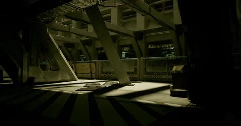 Shadows and light create dramatic atmosphere in urban underground space Stock Illustration