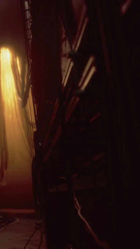 Shadows and light dance in an enigmatic setting at dusk Stock Footage 330337793