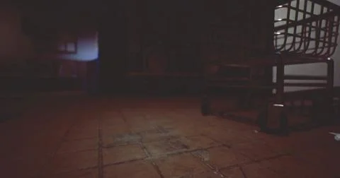 Shadows and Light Play in a Darkened Indoor Space with Tile Floor Stock Illustration