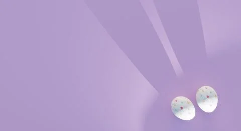 Shadows and painted eggs suggest Easter bunny Stock Illustration